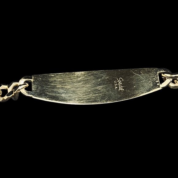Speidel USA Gold Tone Curb Chain Identity Bracelet - Engraved Brad (5352) - Picture 6 of 8